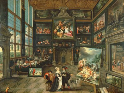 Innenansicht einer Galerie, 1637 von Cornelis de Baellieur